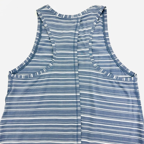 Lululemon All Tied Up Tank Cut Back Stripe Tempest Blue White - Picture 6 of 12